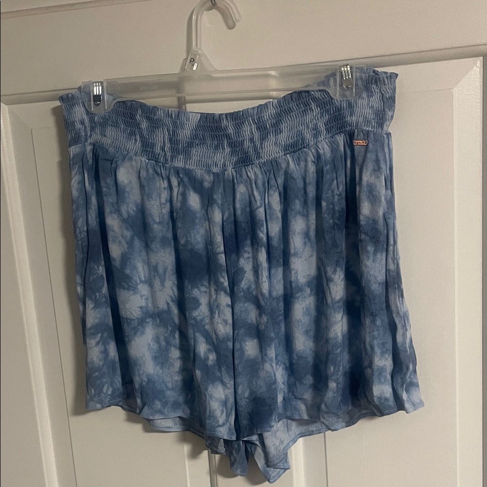PINK Victoria's Secret Blue Tie-Dye High-Waist Shorts